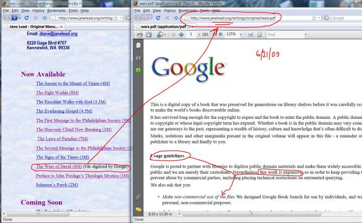 DG pirates Google PDF to her site